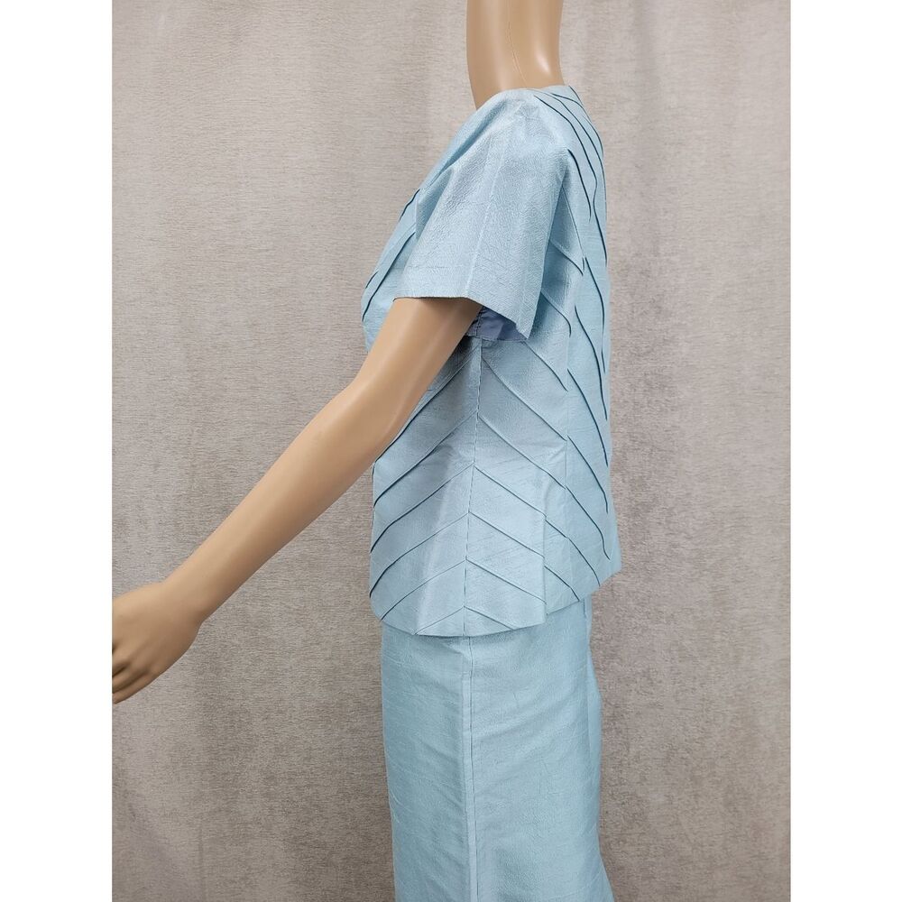 Silk Y2K Spenser Jeremy Light Blue Women's Skirt Suit Two-Piece Set Blazer - Picture 6 of 14
